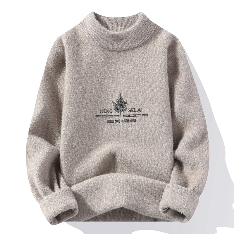 

Высококачественный трендовый Мужской трикотажный свитер удобные мягкие Универсальные однотонные Повседневные свитера