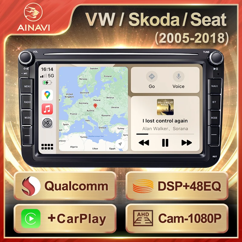 RU Автомагнитола Android 10 для VW Volkswagen Polo/Tiguan/Golf 6 7/Passat/b7/b6/Jetta/Skoda/Octavia Seat CarPlay