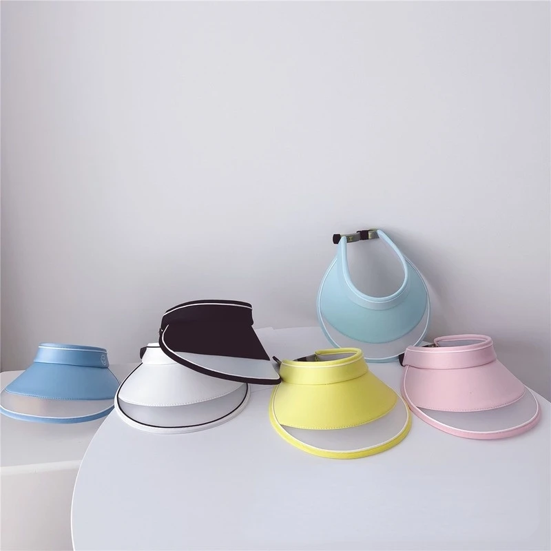 

Summer Personality Children Empty Top Hat Cream Cartoon Fashion Boy and Girl Holiday Topless Breathable Sun Hats