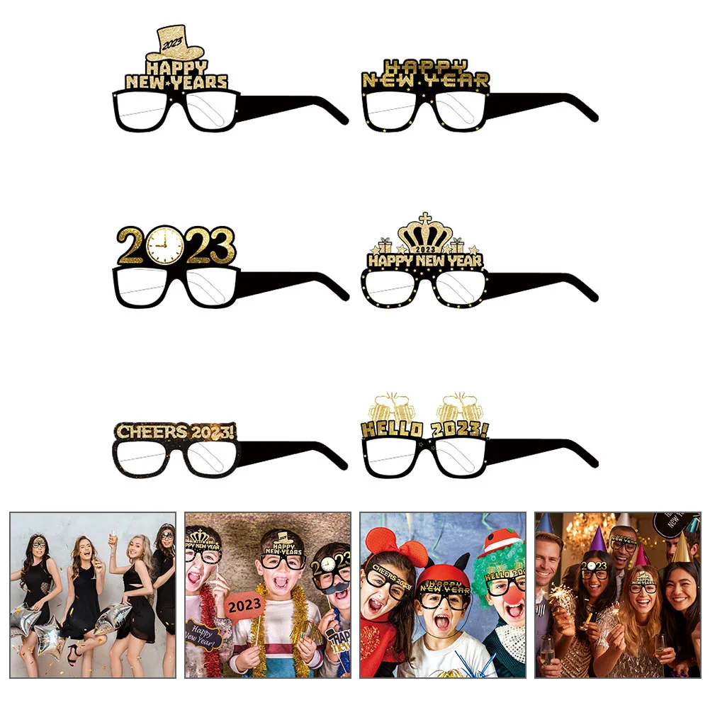 

New Year Party Sunglasses Glasses Eyeglasses Happy Supplies Funny Props Photo Years Noveltyframes Eyewear Booth Eye Wear