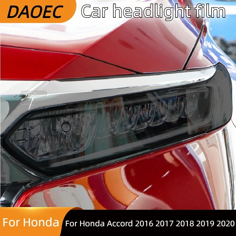 

For Honda Accord 2016 2017 2018 2019 2020 Car Headlight Protection Tint Film Smoke Black Transparent TPU Protective Sticker
