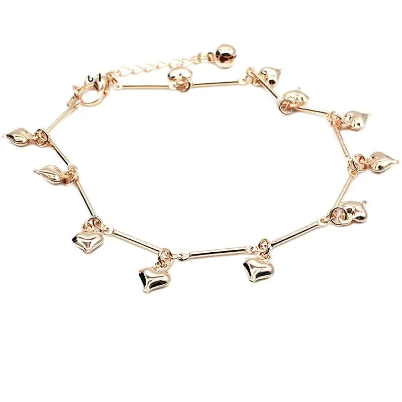 

Wholesale Little Bell Anklet Bracelet Rose Gold Titanium Steel Women Girl Lover Barefoot Fashion Jewelry