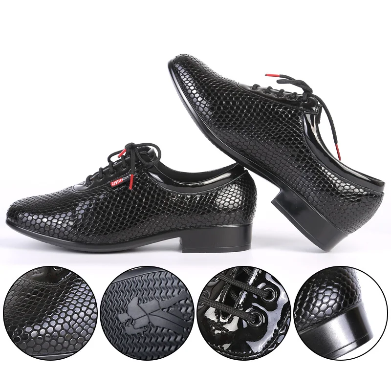 Standard Ballroom Dancing Shoes for Men Children Boy Waltz Tango Latin Dancing Shoes Low Heel 2.5 Man's Latin Modern Dance Shoes