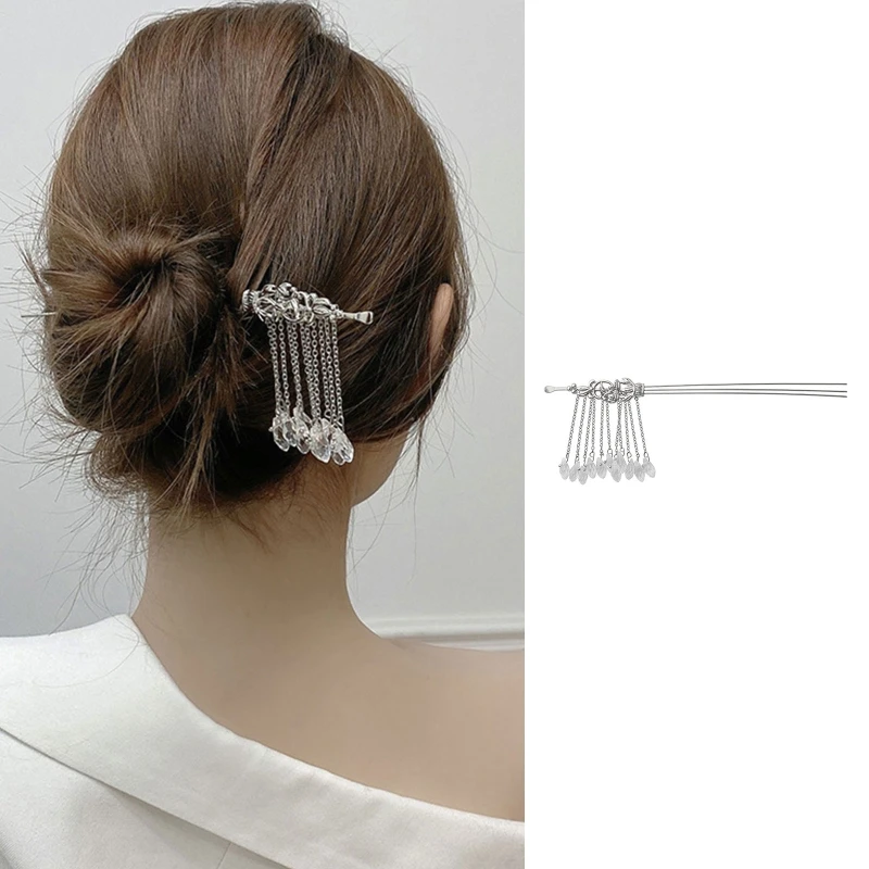 

Элегантные металлические шпильки для волос в форме листьев M2EA, шпильки для волос в китайском стиле, товары для волос для женщин, длинные вол...