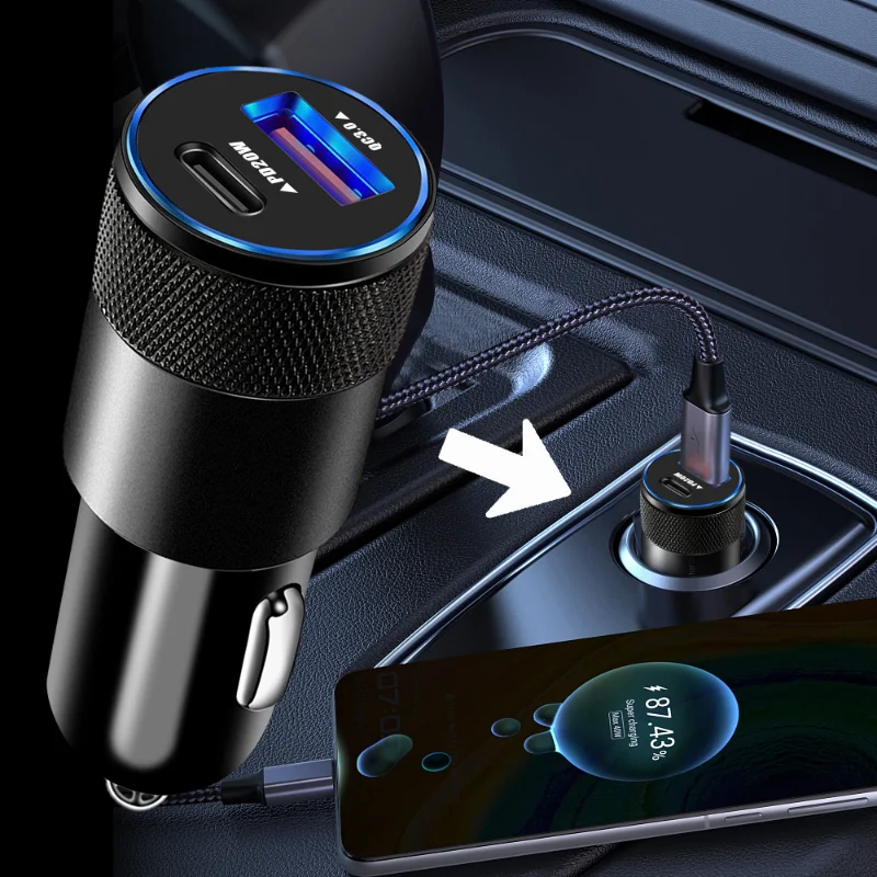 

Автомобильное зарядное устройство для телефона (Type-c + USB3.1A), двойной выход ABS + ПК, входное напряжение, реальные модели 12-15 в