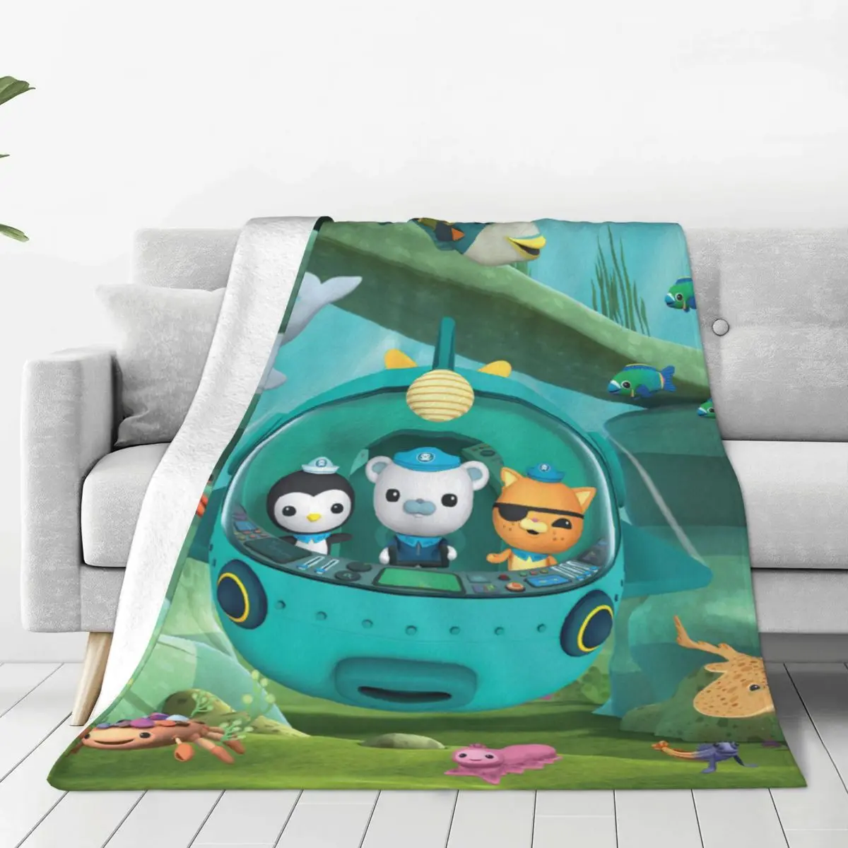 

Милые вязаные одеяла Octonauts, Мультяшные животные, плюшевые пледы, домашний диван с принтом, мягкое теплое покрывало