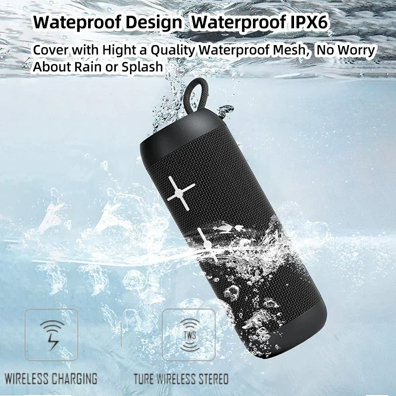 Беспроводной цилиндрический стерео портативный тканевый водонепроницаемый