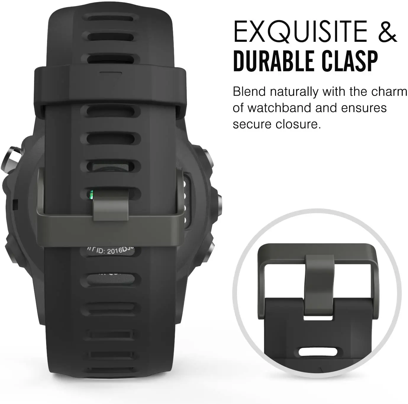 Ремешок для Garmin Fenix 3/fenix 5x Мягкая силиконовая лента Fit 6x/fenix 6x Pro/fenix 3 Hr/fenix 5x/5x Plus 26 мм