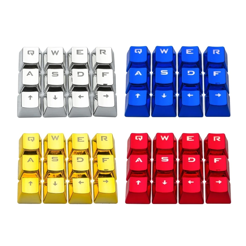 

12 Keys PBT Keycaps Backlit Metallic Electroplated Set for cherry MX Axis Mechanical Keyboard TLT Retail FPS and MOBA