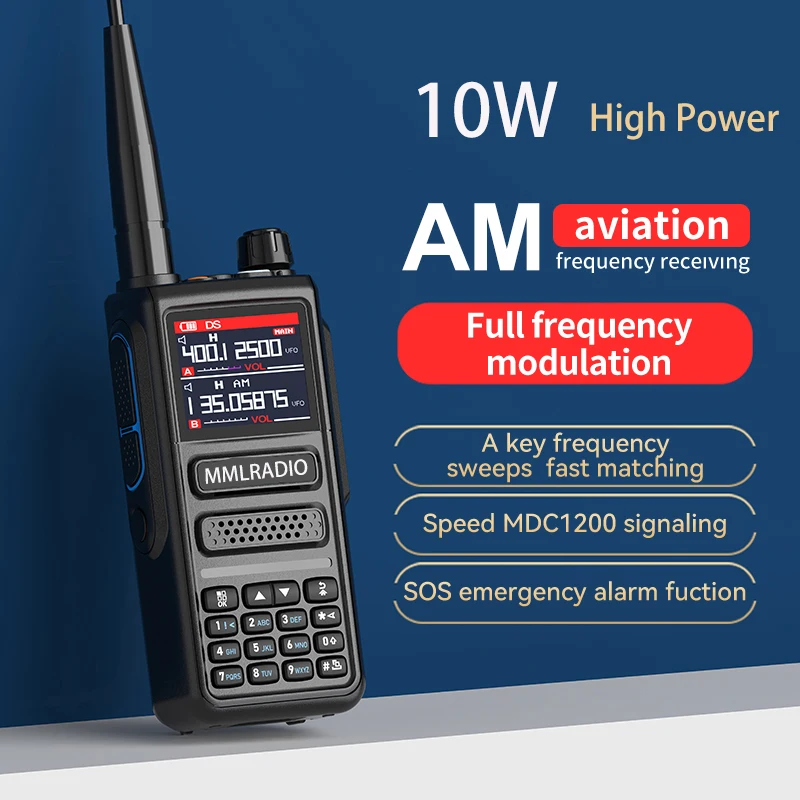 Mmlradio 8810 Walkie Talkie 10 Вт Двухдиапазонная Портативная Радиостанция 256 Каналов Сканер