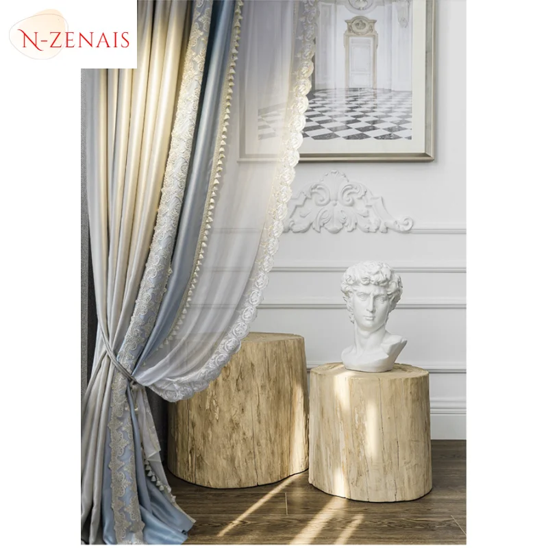 Европейские Роскошные затемняющие шторы для гостиной столовой спальни