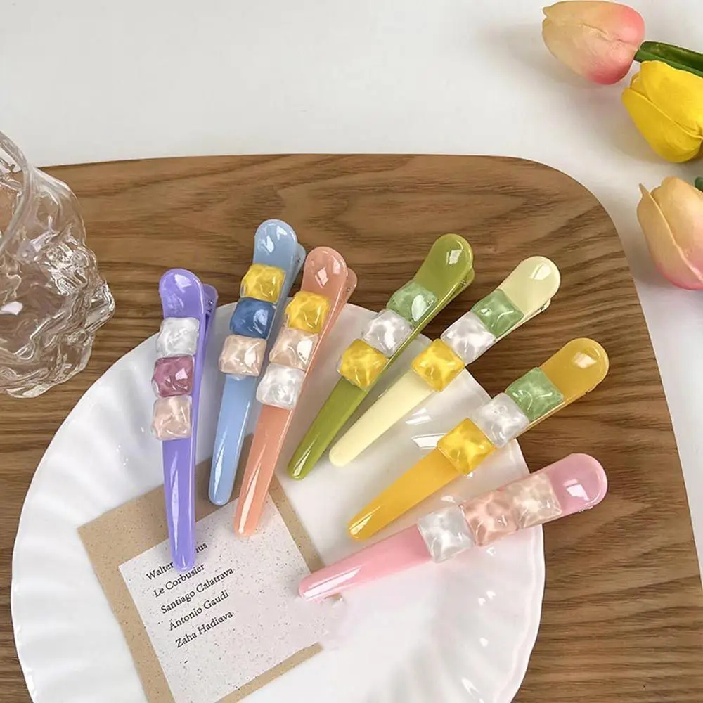 

Vintage Temperament For Girls Candy Color Hair Clips Korean Hairpins Women Barrettes Duckbill Clips Hair Styling Clip