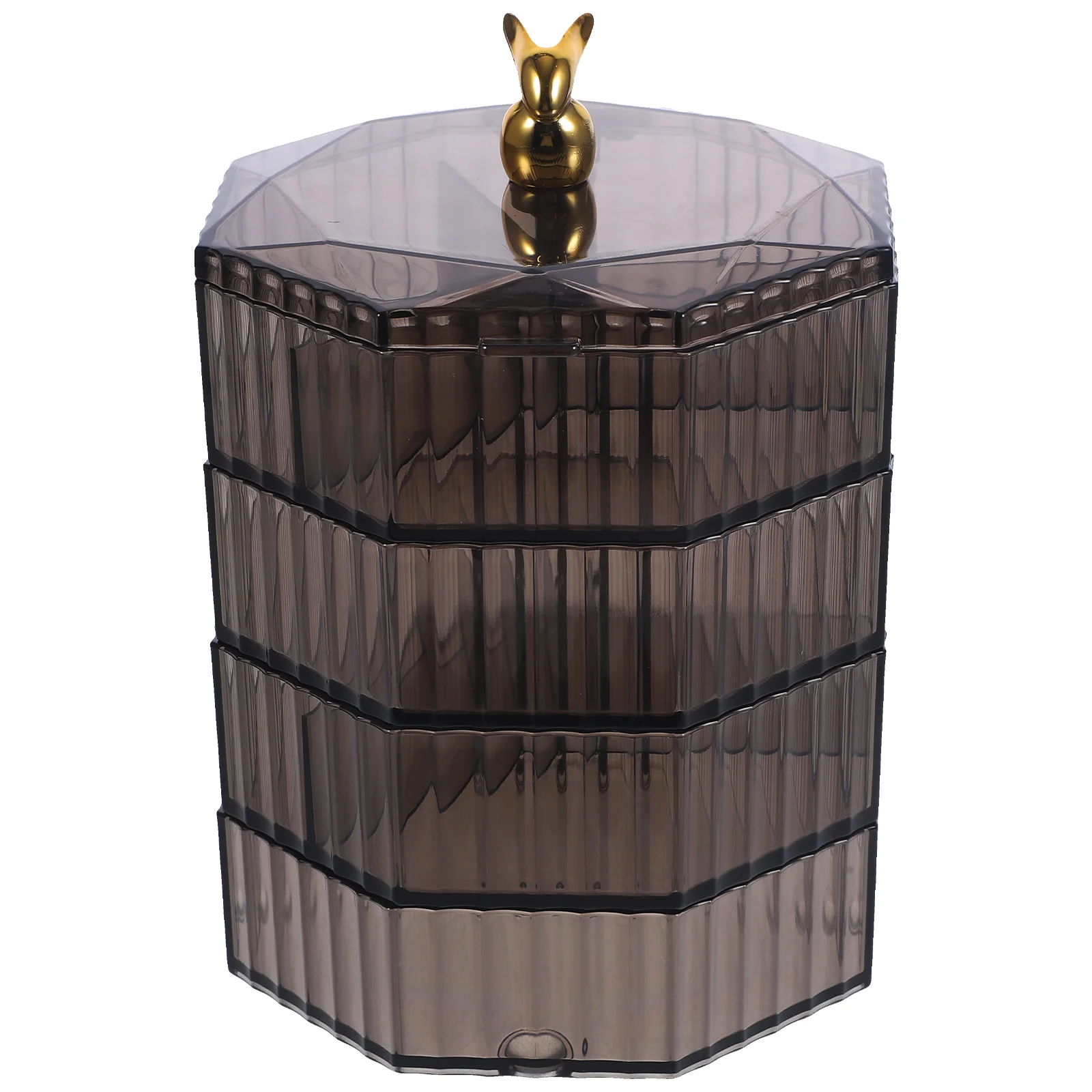 

Earrings Container Holder Dressing Table Rotation Pp 4-layer Jewelry Case Organizer Desktop