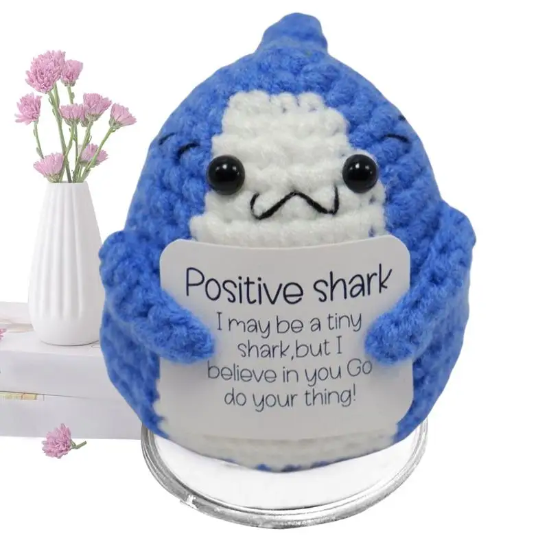 Смешная вязаная крючком позитивная энергия Флейта с карточкой эмоциональная