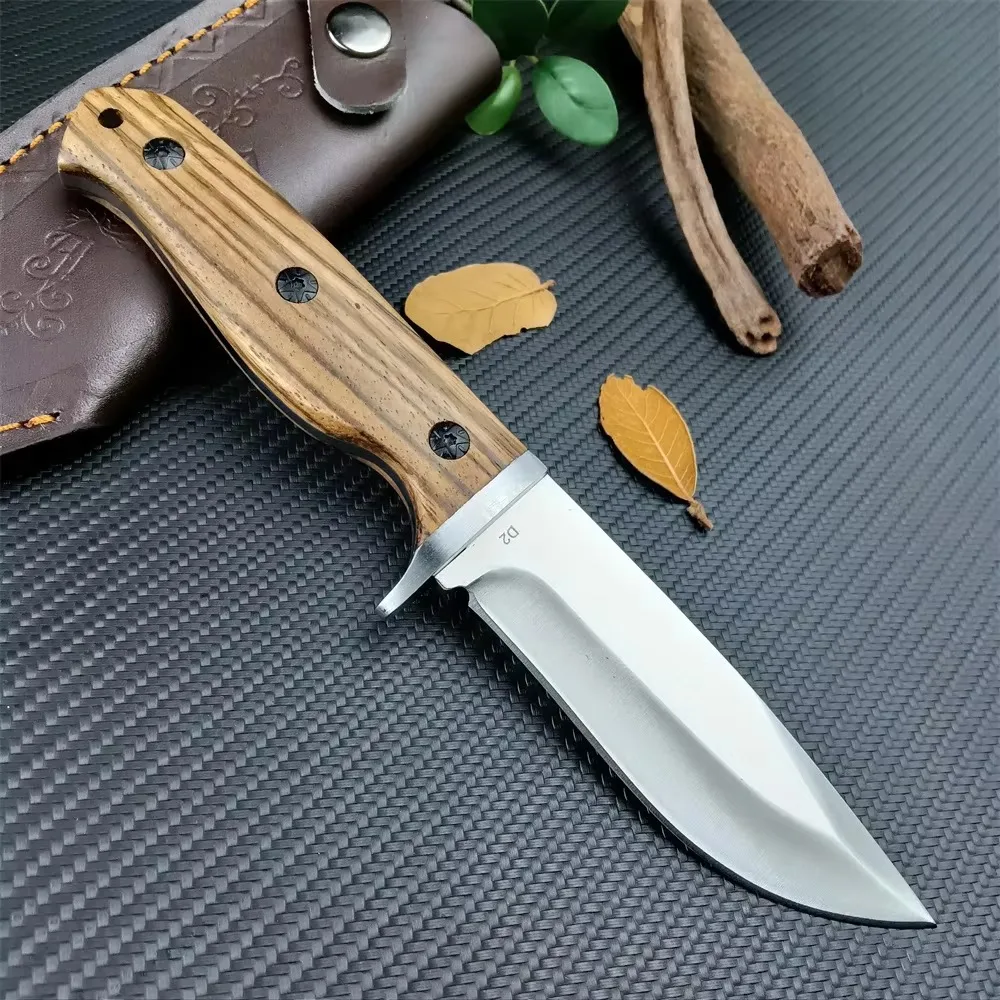 Нож HUAAO С Фиксированным Лезвием Из Нержавеющей Стали Atlas И Деревянной Ручкой 5c13Mov