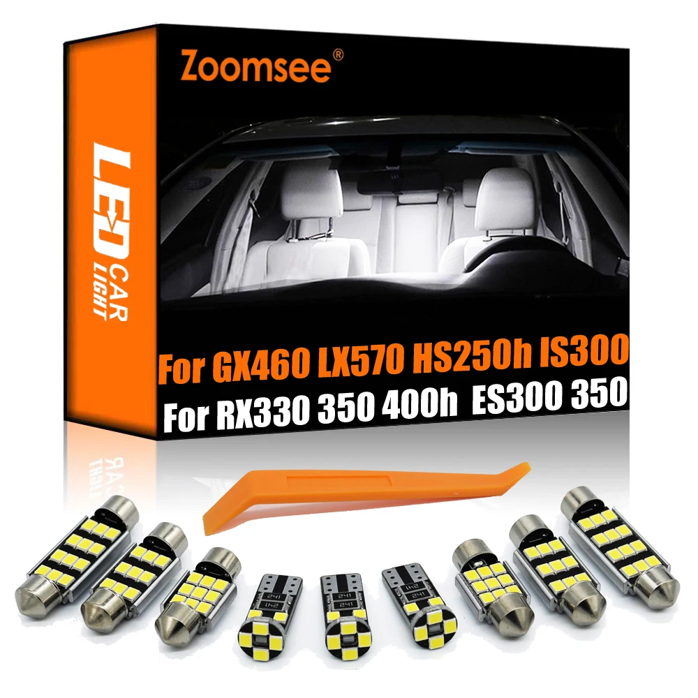 Zoomsee Interior LED For Lexus GX460 RX330 RX350 RX400h RX450h IS300 ES300 LX570 HS250h ES350 Canbus Car Bulb Dome Map Light Kit