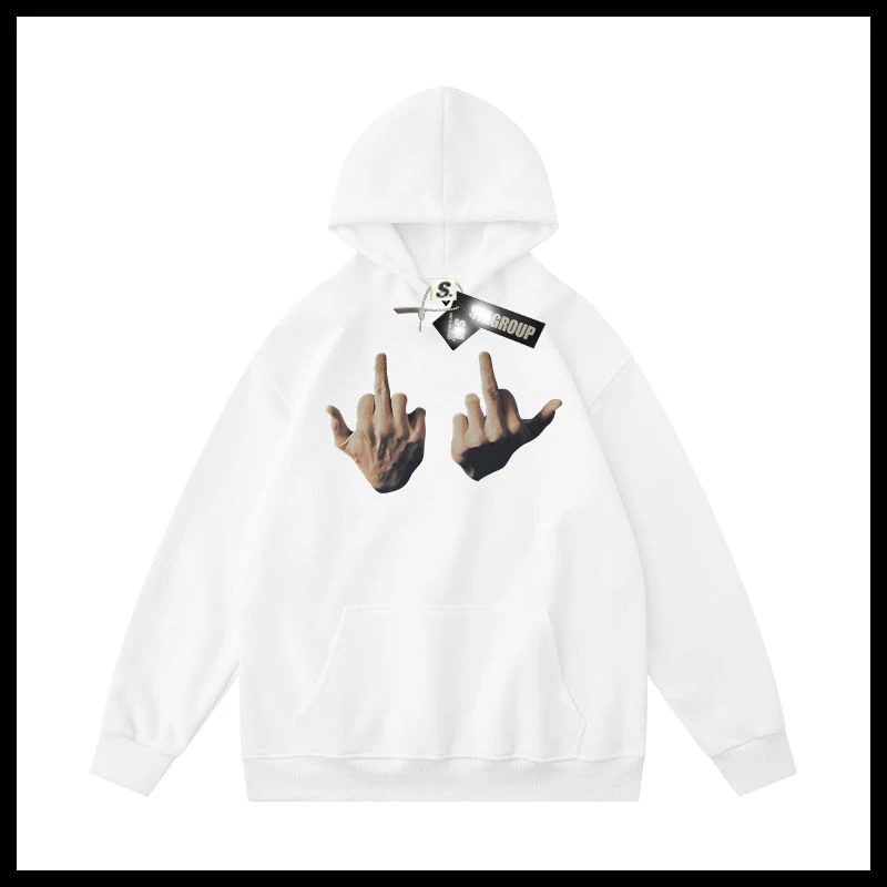 Новый индивидуальный уличный фирменный свитер с капюшоном на среднем пальце для