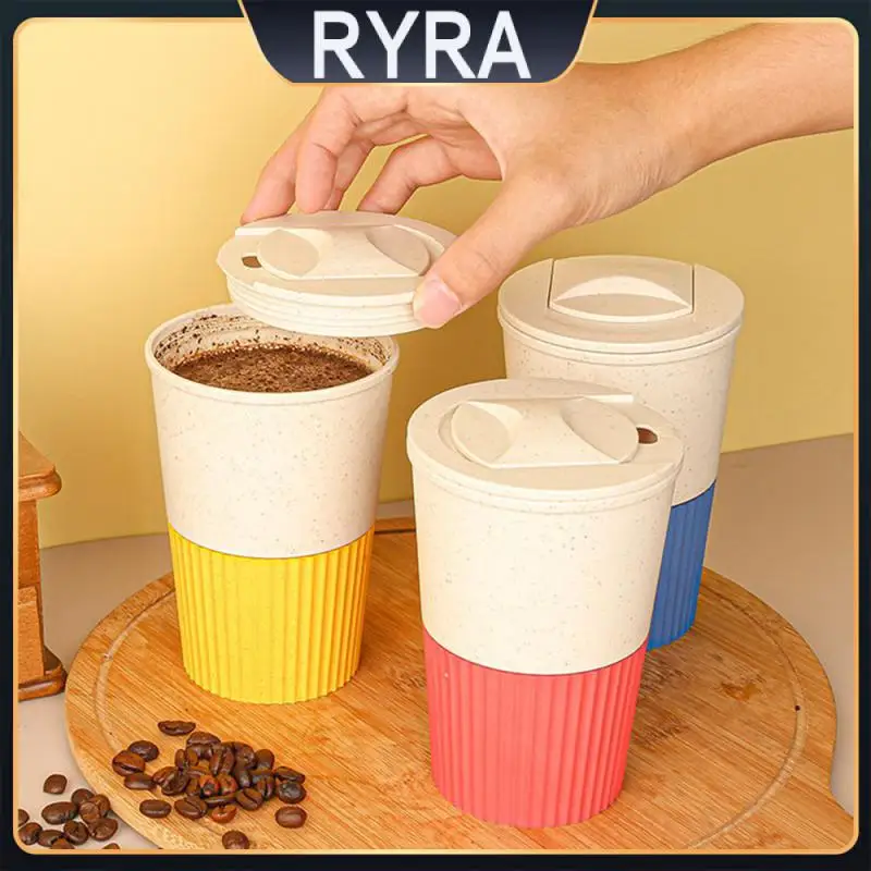 

Сопутствующая чашка с крышкой, Высокоэффективная кофейная чашка из пшеничной соломы, бытовые бутылки для воды, портативная чашка большой емкости