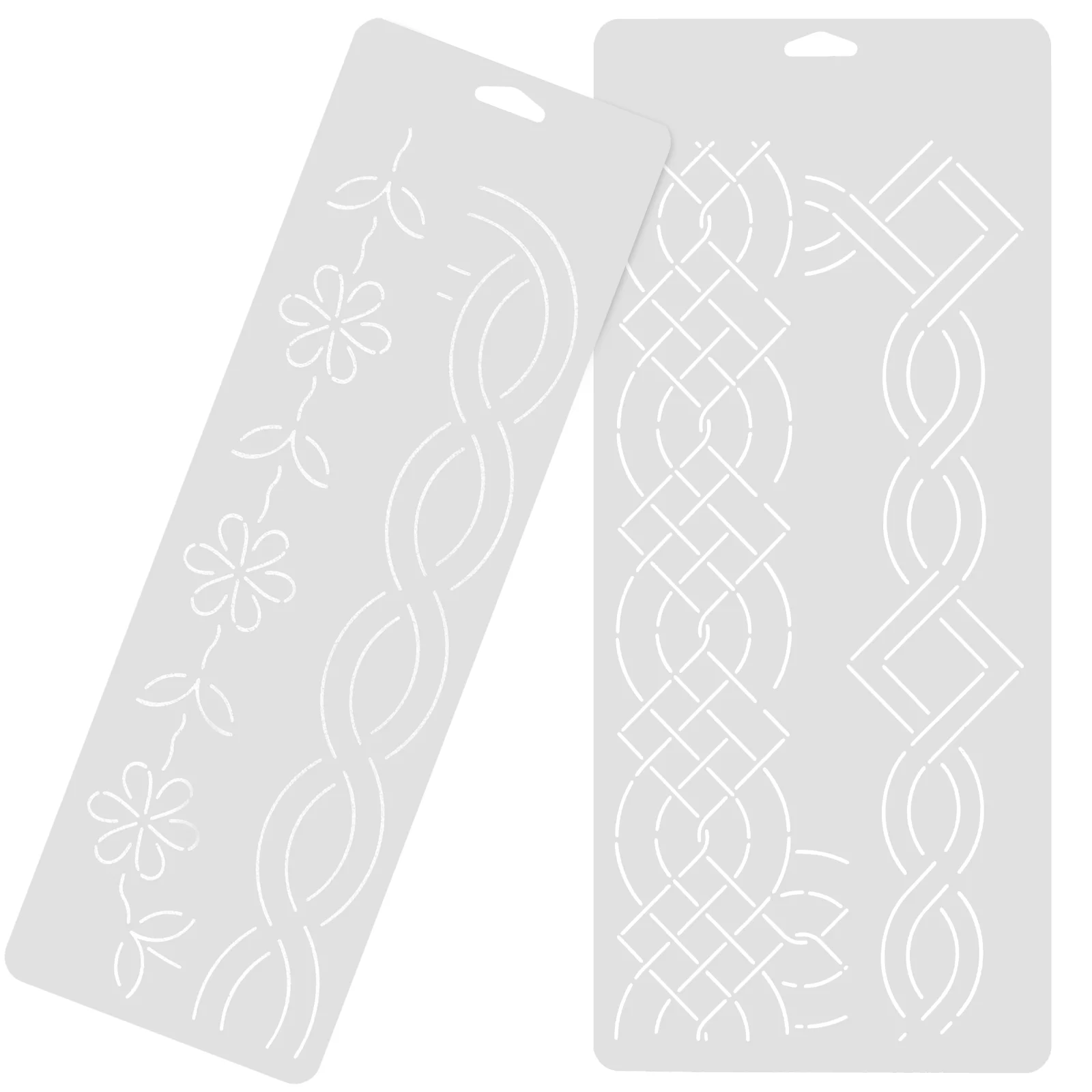 

2 Pcs Quilting Stitching Template Sew Plastic Clothing Crafting Templates Embroidery Tools Stencil Stencils