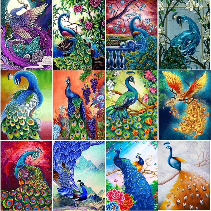

Square Round Drill Peacock Embroidery Craft Supplies Diamond Painting Picture Paintings for Living Room 5d Diy Diamond Mosaic
