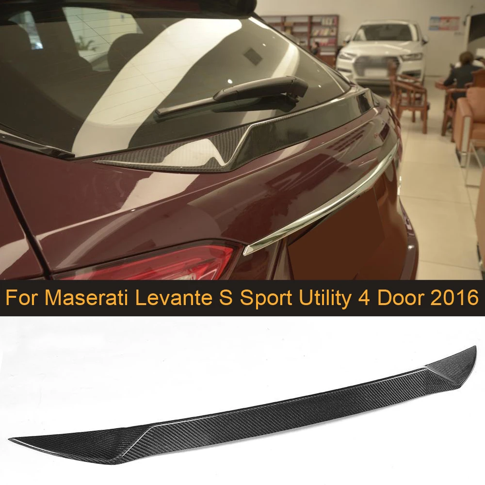 

Car Rear Trunk Middle Spoiler For Maserati Levante S Sport Utility 4 Door Hatchback 2016 2017 Rear Boot Lip Wing Carbon Fiber