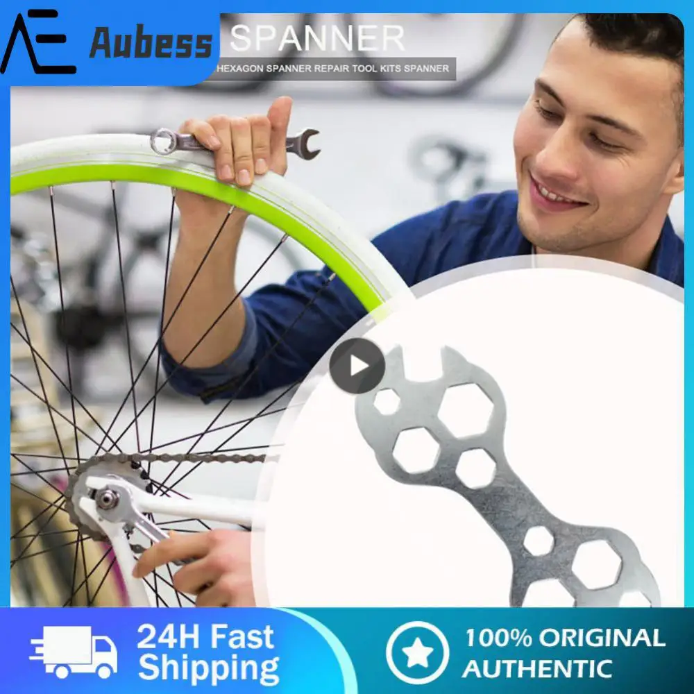 

8 Sizes Portable Chain Tool Perfect Design Hex Multihole Screw Wrench 8-17mm Flat Hexagon Wrench Multi Functions Wrench Silver