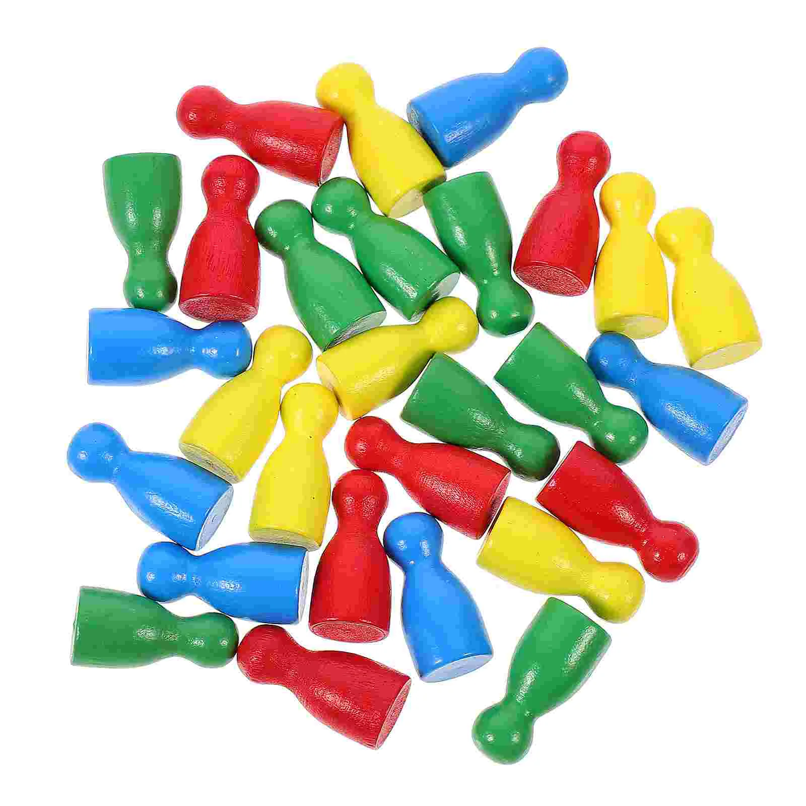

48 Pcs Wood Crafts Piece Wooden Board Game Chessman Human Shape Flight Checkerboard