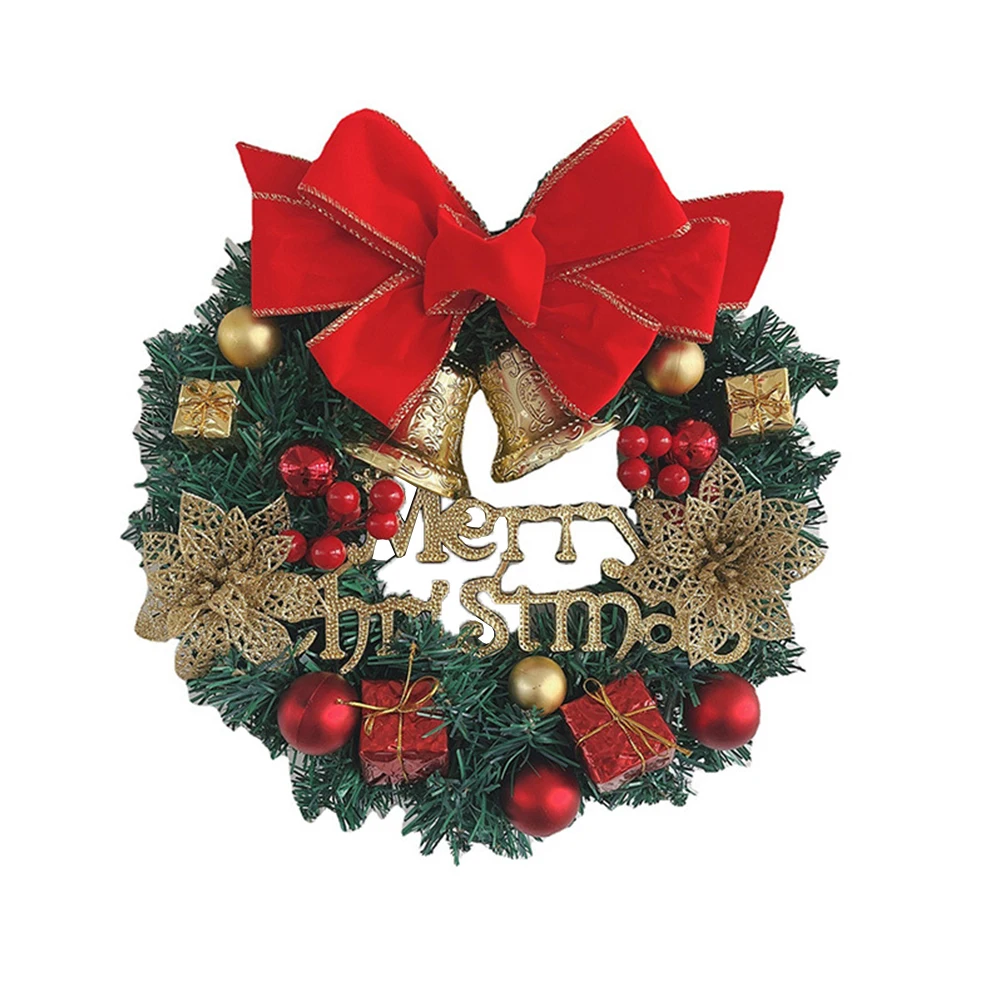 

30cm Christmas Wreath Door Garlands Hanging Oranments Merry Christmas Decor Happy New Year Navidad Wreath