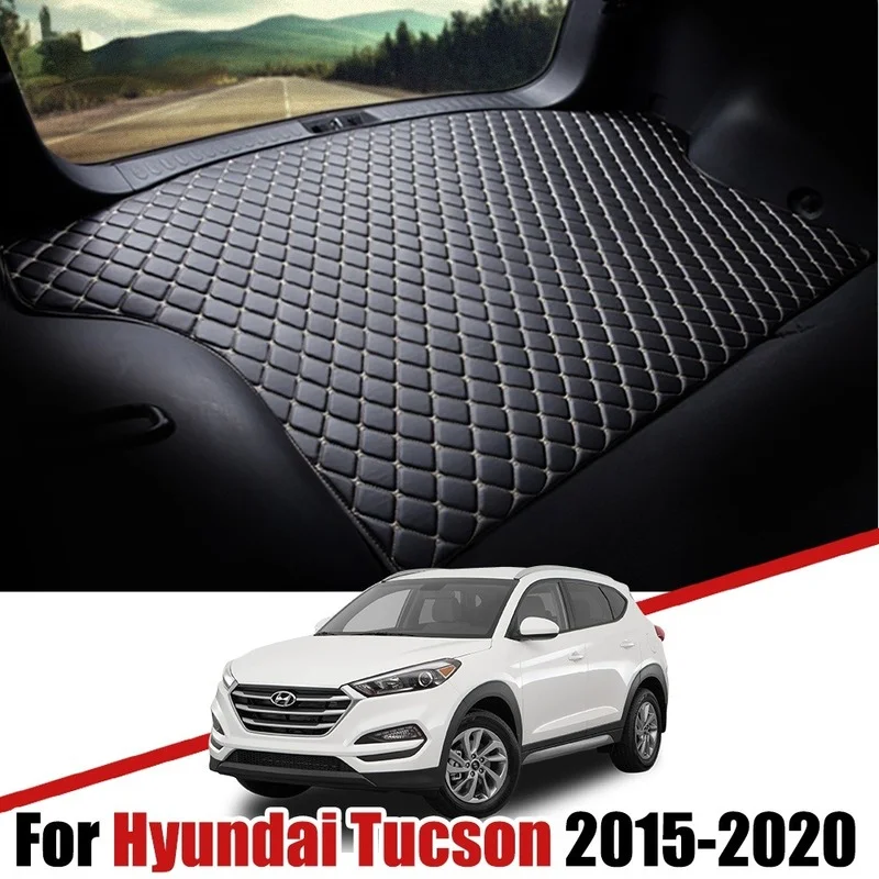 

Автомобильный багажник, искусственная кожа для Hyundai Tucson TL 2015 2016 2017 2018 2019 2020, задняя крышка грузового лотка, водонепроницаемый напольный коврик