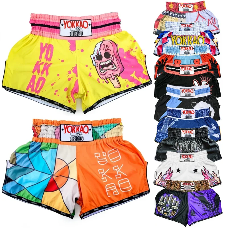

Muay Thai Boxing Trunks High Elastic Speed Dry Breathable Sanda Fighting Shorts Sweatpants Fitness MMA Fighting Exercise Shorts