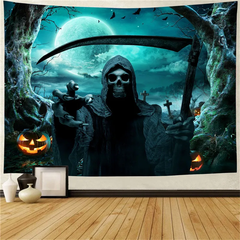 

Wall Tapestry Aesthetic Creepy Halloween Ghost Hippie Decor Hanging Curtain Tapestry Witchcraft Supplies Yoga Mat Beach Towel