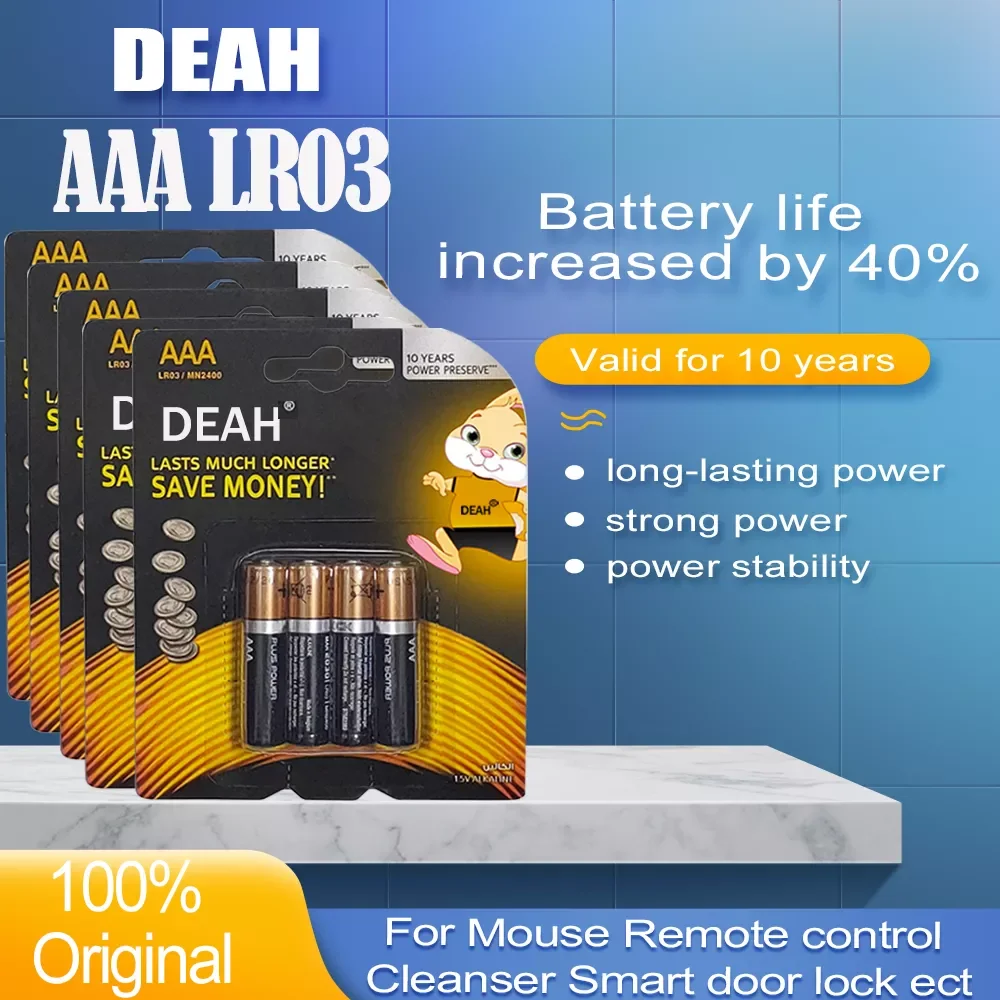 

20PCS Original NEW AAA 1.5V Alkaline Battery LR03 For Camera Toy Flashlight Remote Control Mouse Clock Dry Primary Battery