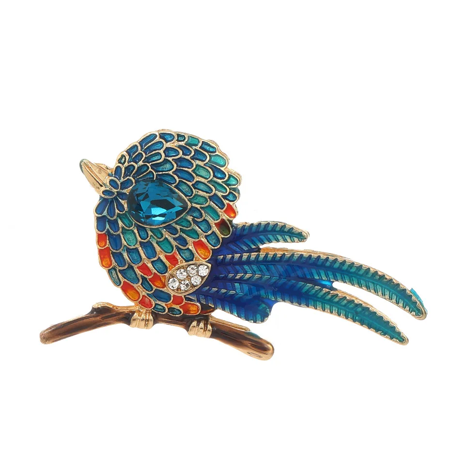 

Exquisite Colorful Full Rhinestone Fat Parrot Bird Brooches For Women Lovers Vintage Animal Party Brooch Lapel Pins Jewelry Gift