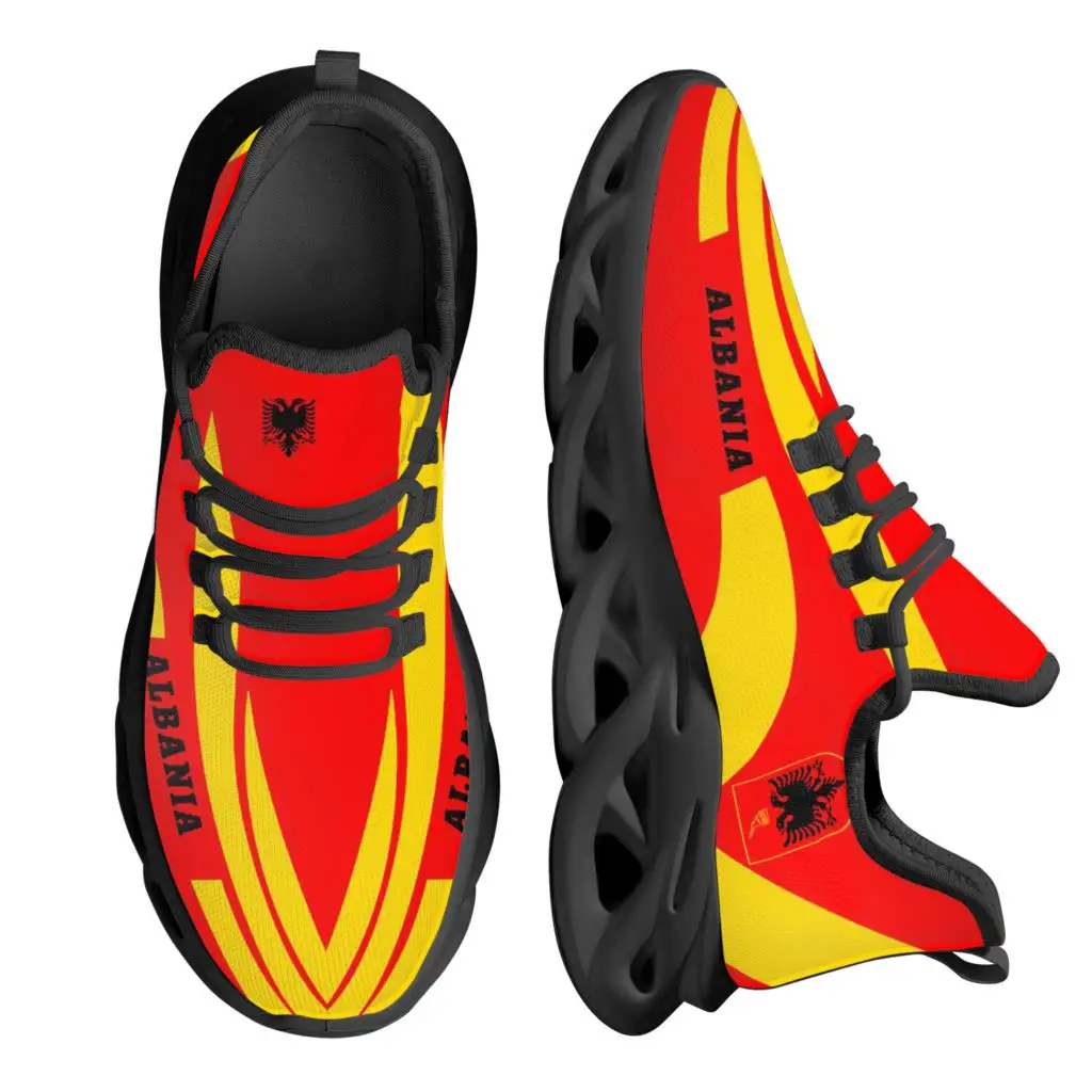 

Albania New National Emblem Printing Flag Design Breathable Knitting Thread Platform Shoes Blade Shoes Sneaksers