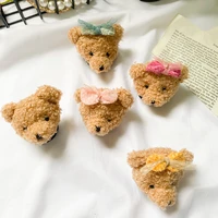 ins cute bear mobile phone bracket cartoon plush ring buckle for iphone samsung mobile phone accessories
