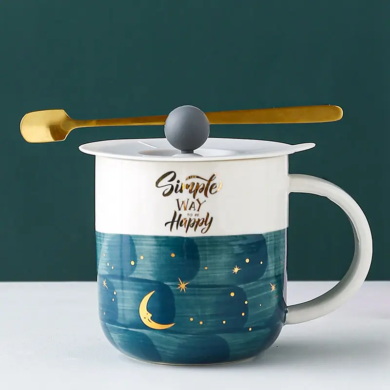 Newest Style Ceramic Cups Mug Milk Coffee Mugs Friends Gifts Student Breakfast Cup Star Solar System Mugs