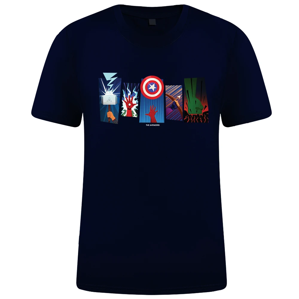 

Marvel Superhero Arms T-Shirts Men Casual Cotton T Shirt Summer Hot 2021 Disney Loose Tee Shirts Harajuku Cartoon Male Tops