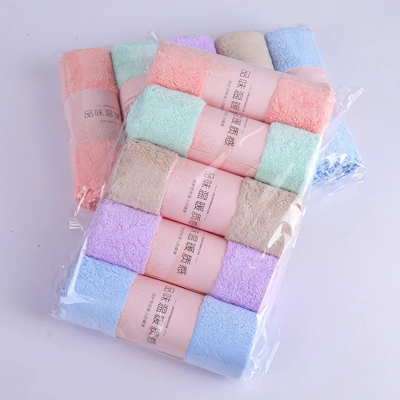 

5pcs New Style Youth Style Microfiber Towel Quick-dry Embroidered Word Absorbent Gift Towel