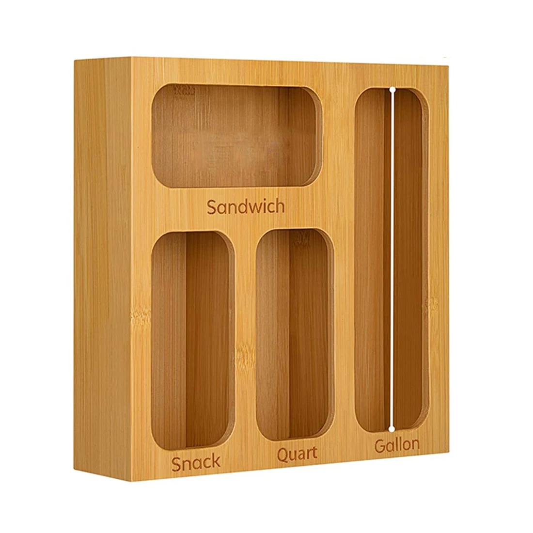 

Food Storage Bag Organizer, Bamboo Sandwich Bag Organizer, Kitchen Drawer Organizer for Gallon, Quart Variety Size