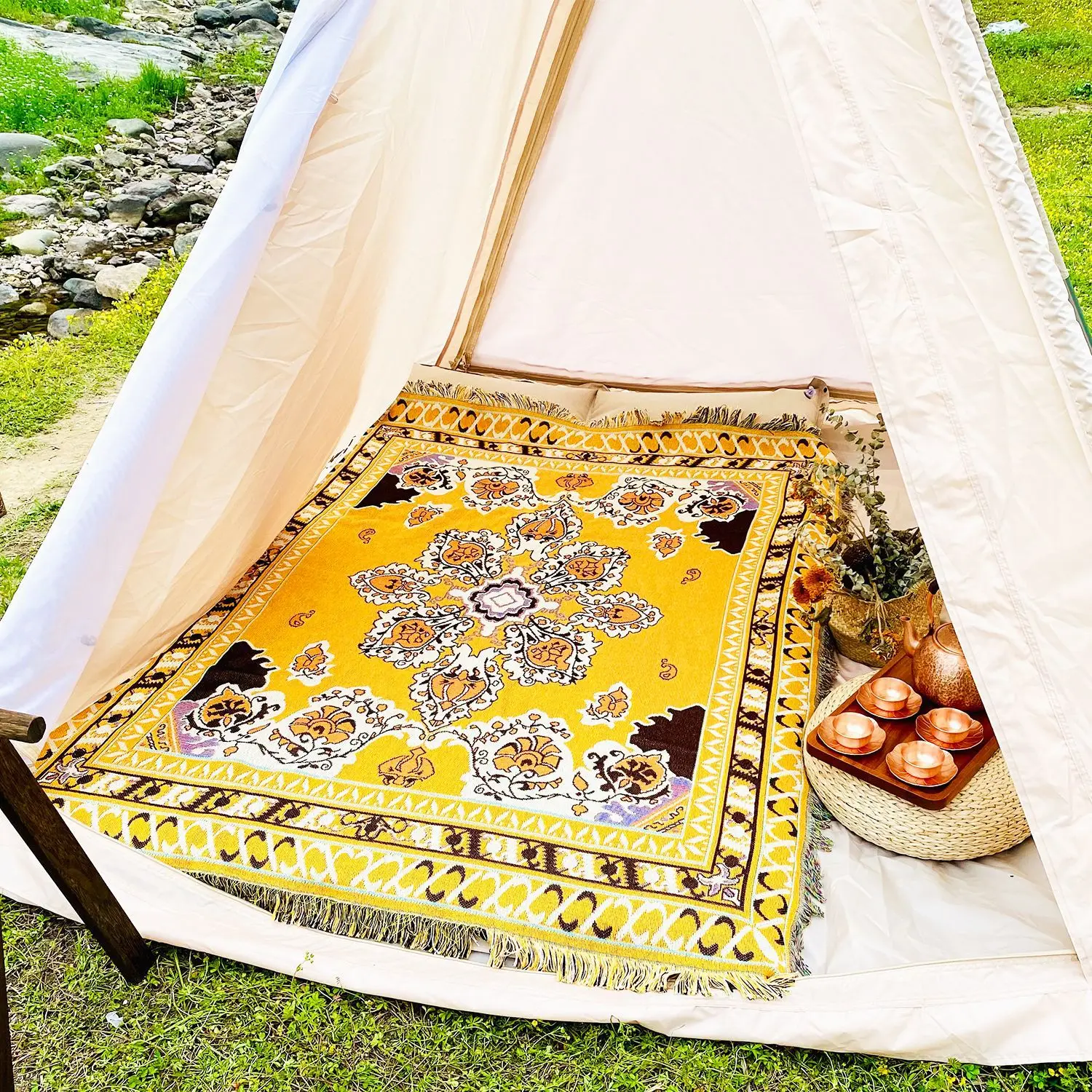 

Nordic Camping Blanket Throws Bohemian Sofa Blanket Cover Home Decor Indian Outdoor Picnic Mat Tablecloth Travel Bedspread