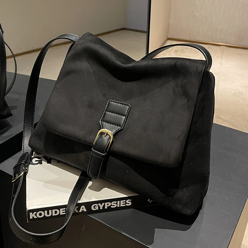 

Frosted Soft Shoulder Bag Fashion Solid Large Capacity Schoolbags For Women Retro Crossbody Bag