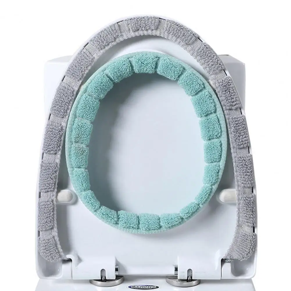 Подушка на сиденье унитаза мягкая текстура сохраняет тепло тканевый чехол