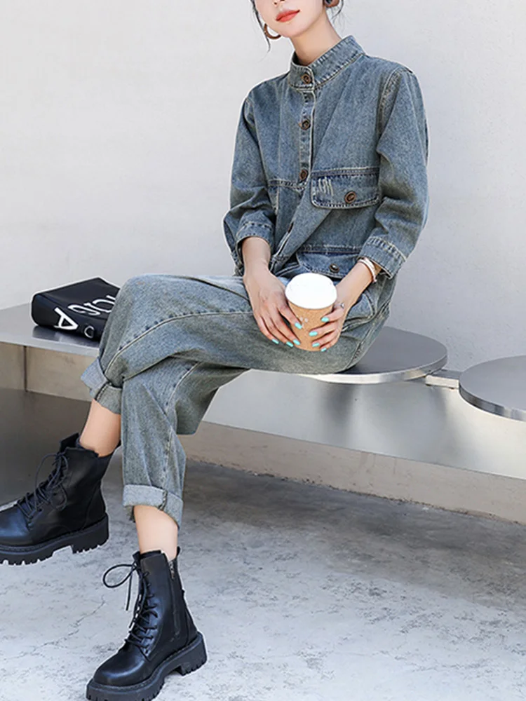 Женские джинсовые комбинезоны Y2K