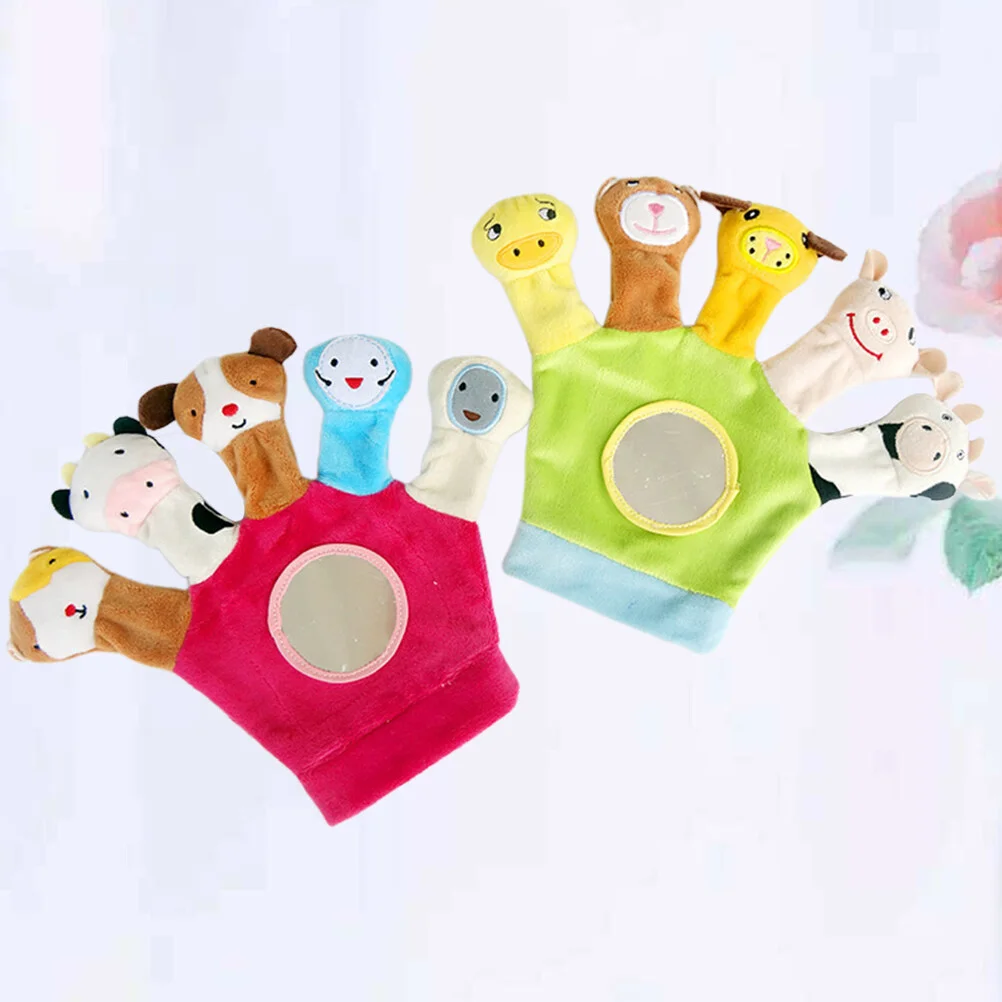 

2Pcs Finger Puppets Flannelette Kids Finger Hand Puppet Birthday Party Favor Gift for Toddler Infant