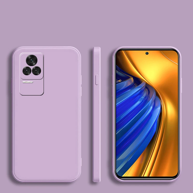 Роскошный квадратный мягкий силиконовый чехол для Xiaomi Poco F4 F3 F2 Pro, однотонный защитный чехол для камеры, задняя крышка (art.: 3920be170247c) - 3920be170247c