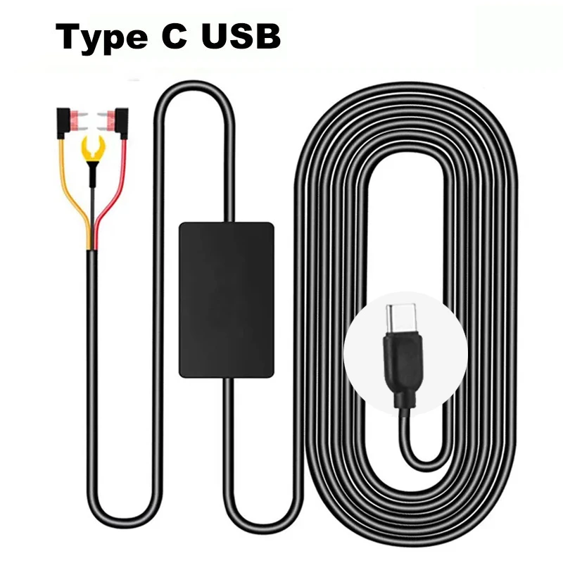 

12 В 24 В до 5 В 3A Micro Mini Usb Type C видеорегистратор кабель для камеры понижающий кабель для видеорегистратора 24-часовой кабель для мониторинга парковки