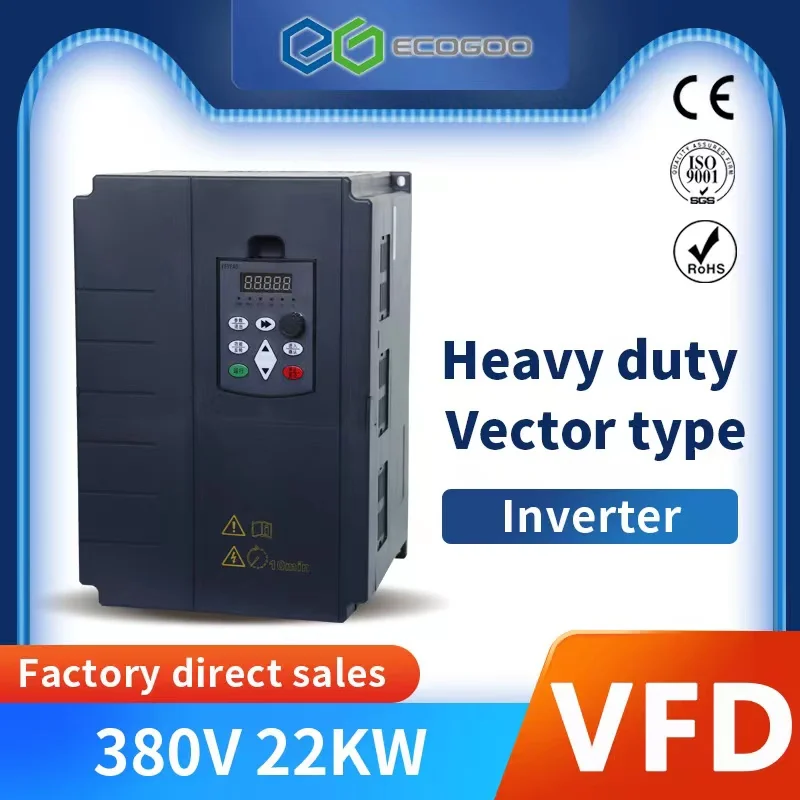 

Input 380V 3Phase Inverter 22kW,30kW Variable Frequency Drive VFD General Frequency Converter Pump Speed Control Vector Inverter