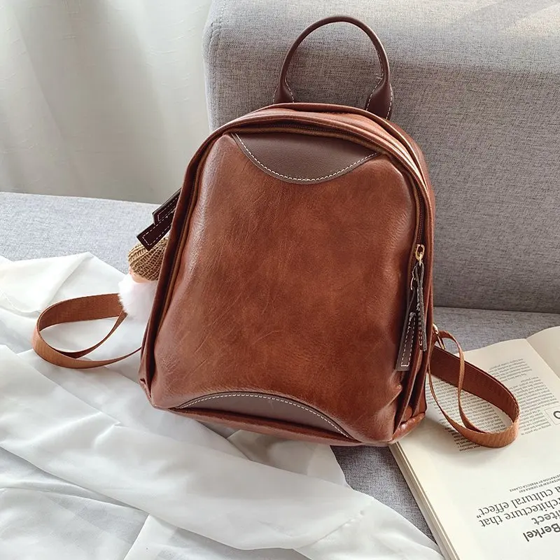 

Модные квадратные мягкие рюкзаки для женщин, повседневные сумки на ремне из искусственной кожи, простые дорожные сумки на плечо, школьные портфели для студентов