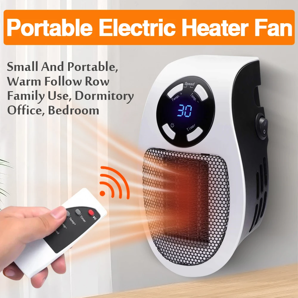 

Portable Electric Heater Plug in Wall Room Heating Stove Mini Household Radiator Remote Warmer Machine Winter 220V/110V