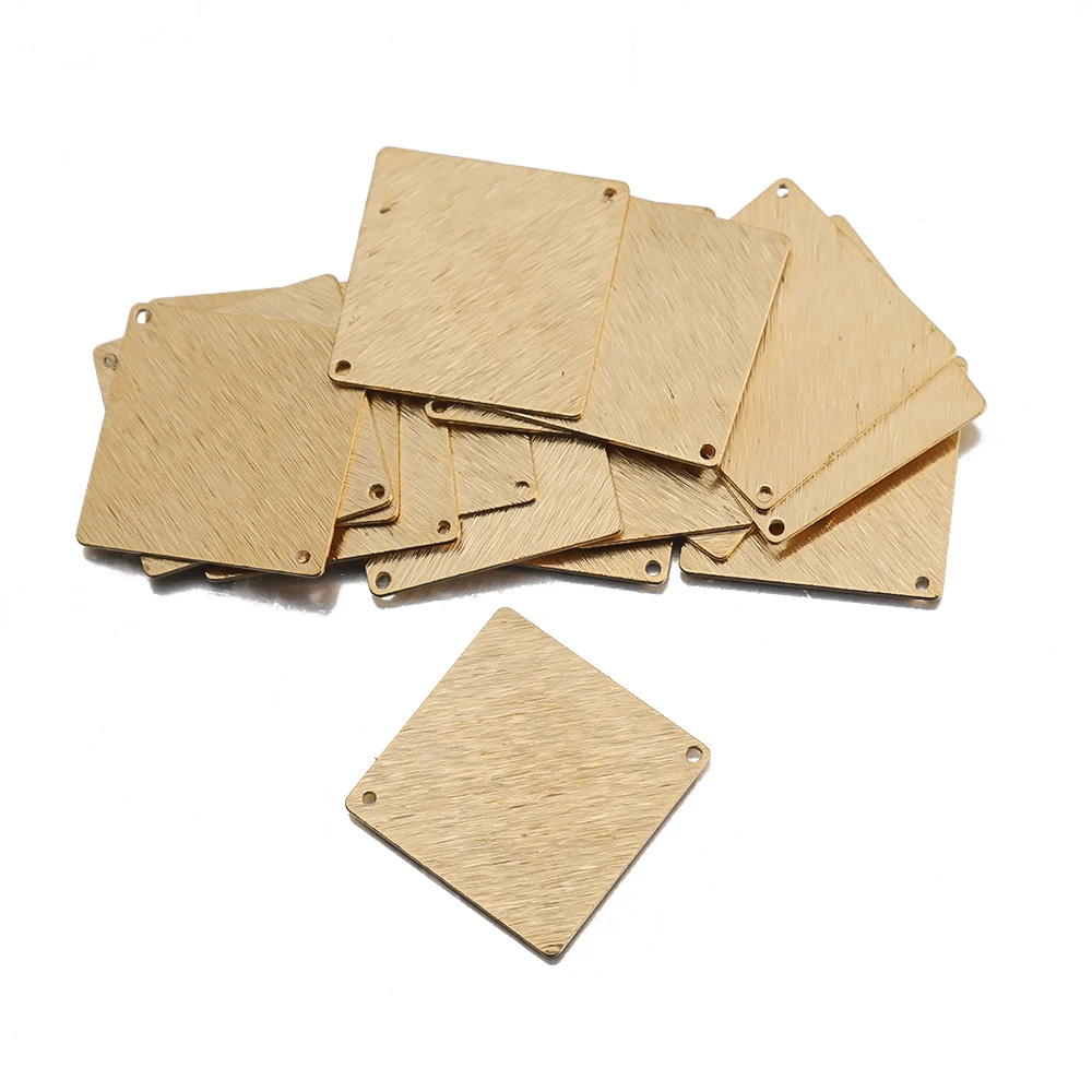 

10pcs/lot Raw Brass Square Geometric Textured Stamping Blanks Charms For DIY Earrings Necklace Jewelry Making Supplies